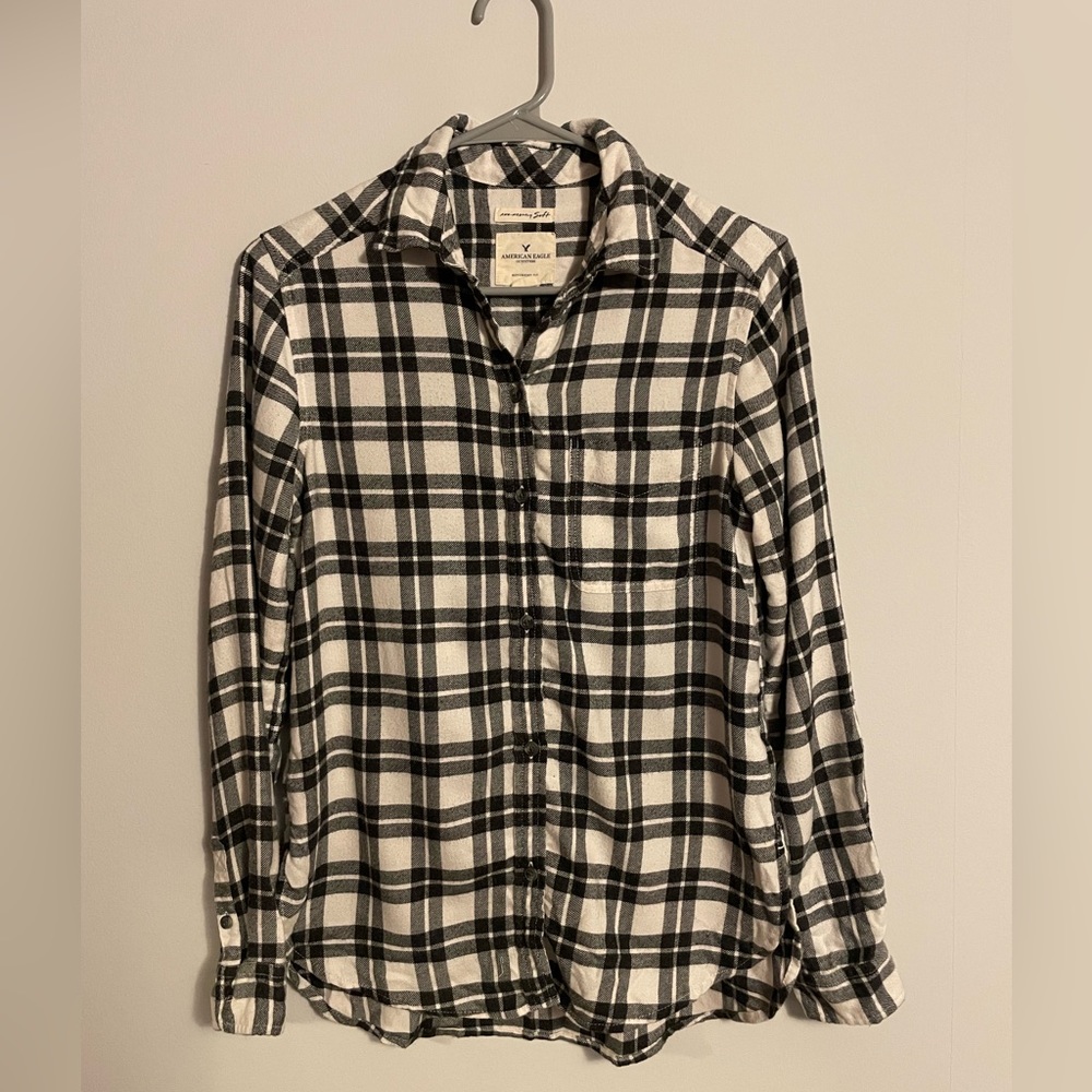 American Eagle black/white Flannel XS